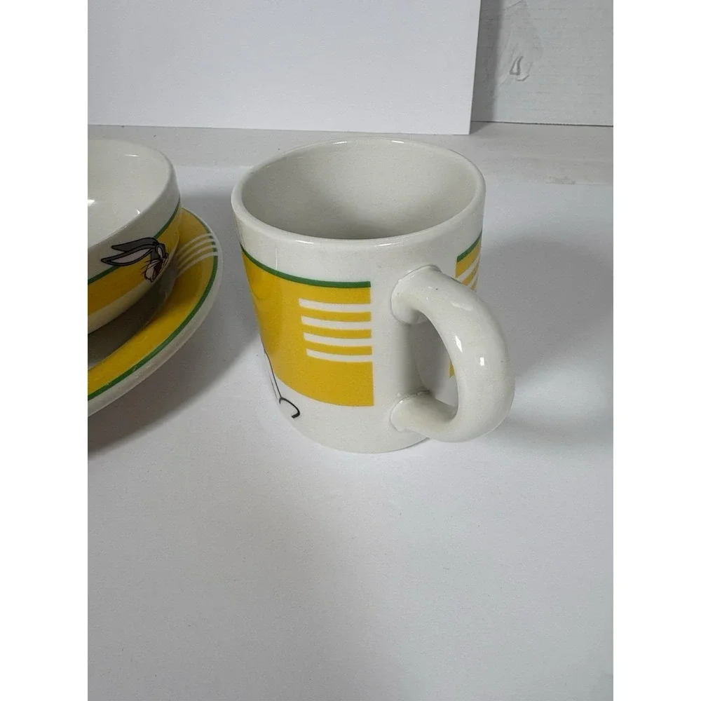 Looney Tunes Bugs Bunny Kids Dish Set 3-Piece Plate Bowl Cup Gibson 1998
